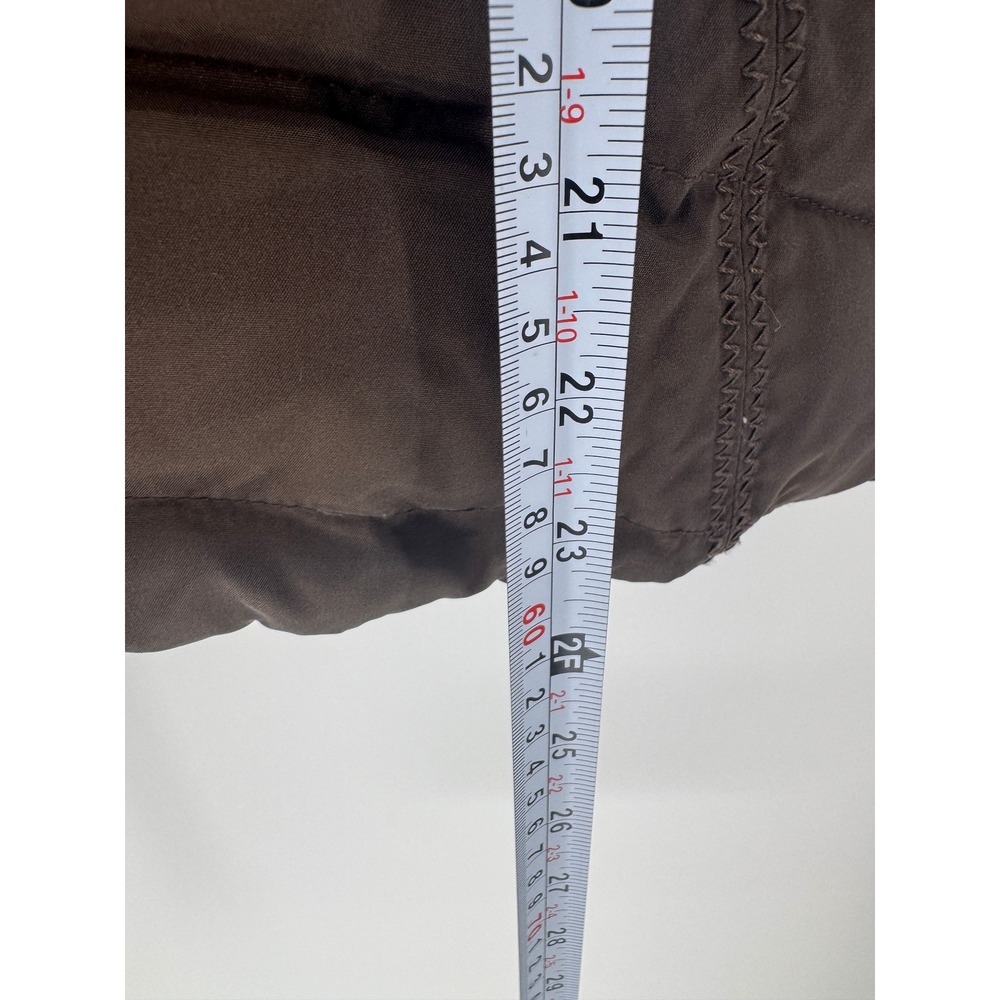 Eddie Bauer Goose‎ Down Puffer Vest Womens M Brown Quilted Outdoor Hiking Zip - Picture 9 of 10
